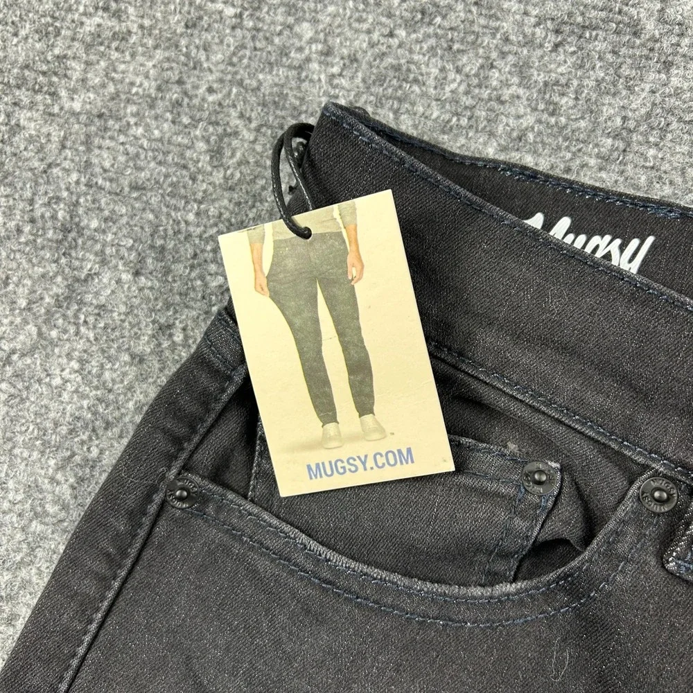 Mugsy Jeans Mags Mens 35x36‎ Black Slim Straight Stretch Denim FLX4NKG-35X36